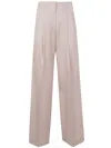 Golden Goose Light Pink Wide-leg Trousers In Wool In Gray