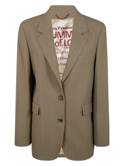 GOLDEN GOOSE WOMEN'S JOURNEY W`S SB OVER JACKET MAIA PINSTRIPE BLEND VISCOSE