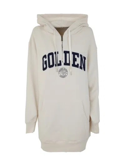 GOLDEN GOOSE GOLDEN GOOSE WOMEN JOURNEY W`S SWEATSHIRT HOODIE DRESS W/ZIP GOLDEN PATCH