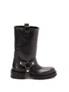 Golden Goose Kurt Boots In Black Leather With Buckle In Multicolor
