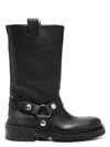 Golden Goose Kurt Boots In Black Leather With Buckle In Black