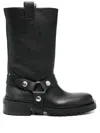 Golden Goose Kurt Boots In Black Leather With Buckle In Multi