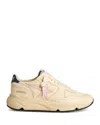 Golden Goose Running Sole Sneakers In White/ice/orchid Pink/medieval Blue
