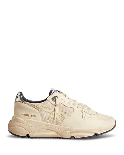 Golden Goose Women's Lace Up Running Sneakers In White/cream/yellow/silver