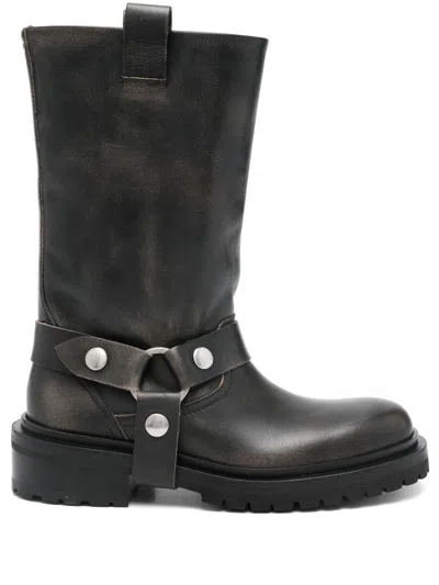 Golden Goose Women's Leather Biker Boots In Black
