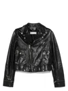 Golden Goose Smooth Leather Motorcycle Jacket In Black