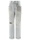 GOLDEN GOOSE WOMEN'S LIGHT BLUE EMBROIDERED HIGH-RISE JEANS