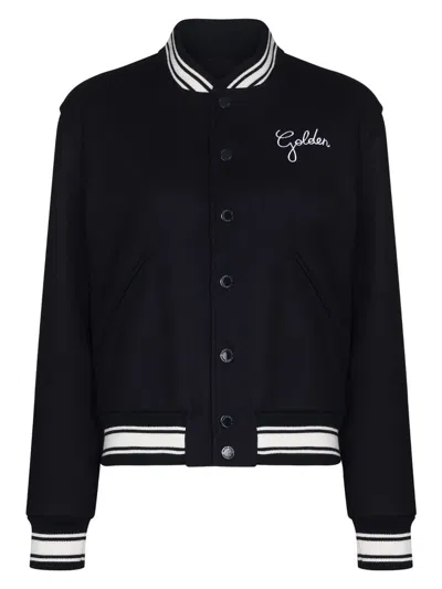 GOLDEN GOOSE WOMEN'S LOGO WOOL BOMBER JACKET