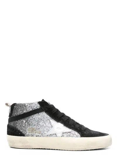 Golden Goose Women's Mid Star Glitter Upper Suede Toe He Sneaker