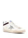 Golden Goose Mid Star Leather Glitter Wing-tip Sneakers In Multi