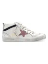 Golden Goose Low Top Sneakers Distressed Effect In White,silver,twilight Mauve