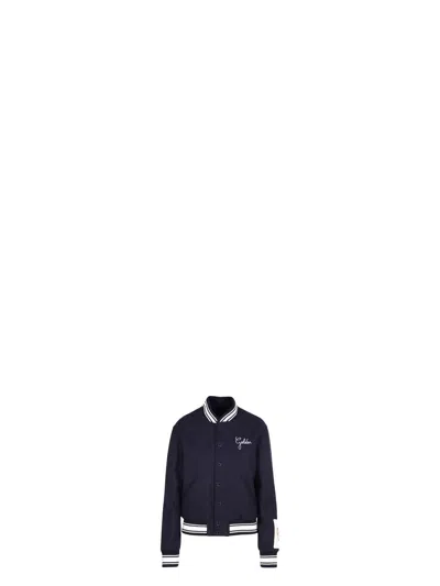 GOLDEN GOOSE WOMEN'S MIDNIGHT WOOL BLEND BOMBER JACKET