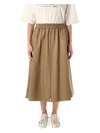 Golden Goose Midi A-line Circle Skirt Morena In Neutral