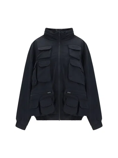 Golden Goose Multipockets Windbreaker Jacket In Black