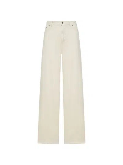 Golden Goose Off White Straight Fit Jeans In Neutral