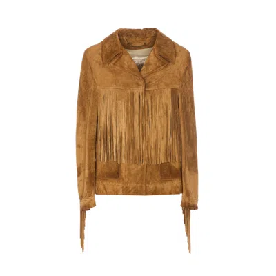 Golden Goose Women Olinda Fringed Jacket In Brown
