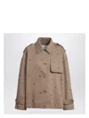 Golden Goose Oversized Beige Trench Coat With Crystals Women In Beige