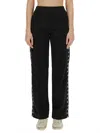 Golden Goose Jogging Pants With Adjustable Waistband And Star Motif Stripes In Black