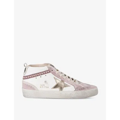 Golden Goose Womens Pink Comb Midstar 82664 Contrast-panel Suede Mid-top Trainers