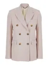 Golden Goose Light Pink Double-breasted Wool Jacket In Pink