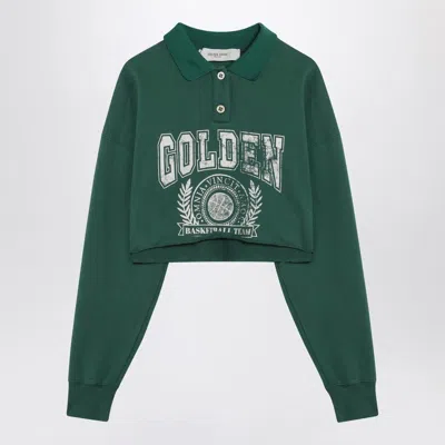 Golden Goose Women's Polo Cropped Sweatshirt With Logo
