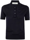 Golden Goose Polo Knit Short Sleeves In Merino Wool Clothing In Blue
