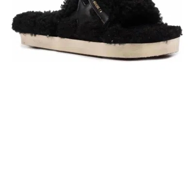 Golden Goose Women's Poolstar Shearling Sandal In Black