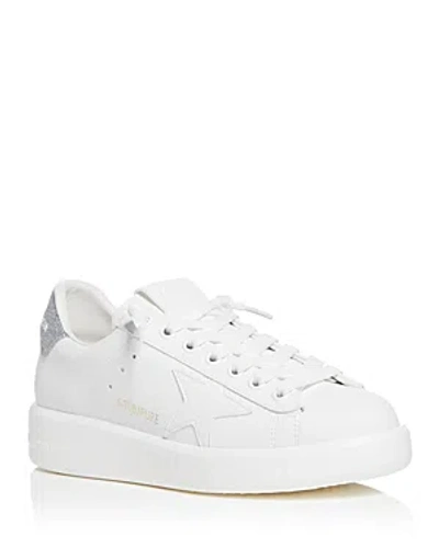 Golden Goose Women's Pure Low Top Sneakers In White/silver