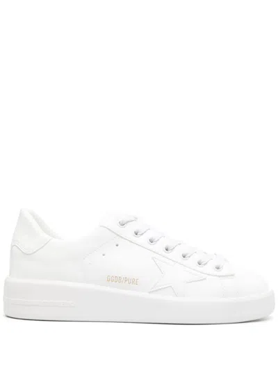 Golden Goose Minimalist White Low-top Sneakers With Tonal Star Detail