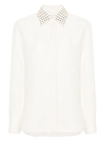 GOLDEN GOOSE WOMEN'S RHINESTONE-EMBELLISHED 3D-CHECK SHIRT