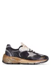 Golden Goose Running Dad Net And Nappa Upper Suede Star Shoes In Black