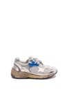 Golden Goose Women Running Dad Net And Laminated Upper Leather Star Laminated Spur Distressed In Multicolor