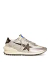 Golden Goose Marathon Running Sneakers In Laminated Leather In Silver / Black
