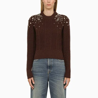 Golden Goose Women's Sassafras Wool Sweater With Rhinestones
