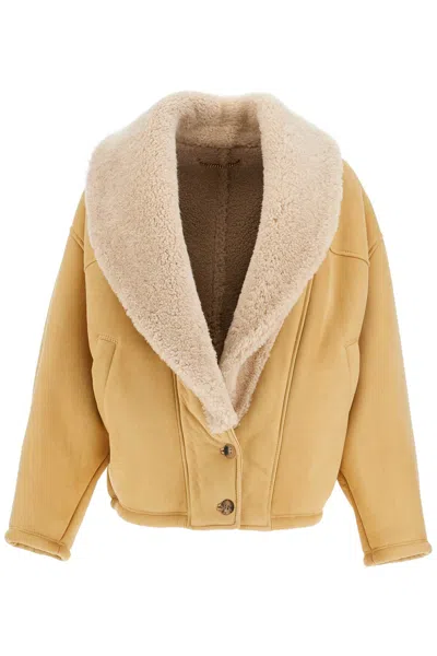 Golden Goose Women's Sheepskin With Wide Shearling Collar In Beige