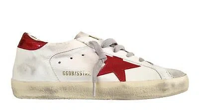 Pre-owned Golden Goose Women's Shoes Sneakers Superstar Vintage 11350 White-red Shiny