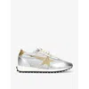 Golden Goose Running Marathon Sneakers In Silver Leather And Fabric In Silver