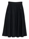 Golden Goose Pinstripe Button-detailing Midi A-line Skirt In Black