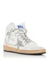 Golden Goose Sky Star Leather High-top Sneakers In White Silver