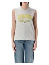 Golden Goose Grey Crewneck Top With Logo Lettering Print On The Front In Grey Melange