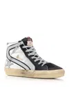 Golden Goose Women's Slide Laminated High Top Sneakers In Black/white Silver/gray Dawn