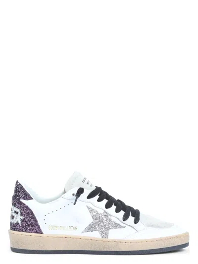 Golden Goose Women's Sneaker Ball Star White/silver/burgundy | Size 36 | Gwf00117f006859