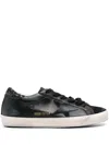 Golden Goose Super-star Black Low Trainer With Rhinestones