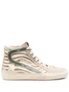 Golden Goose High-top Sneakers With Zebra-print Leather And Suede Accents
