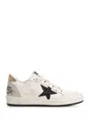 Golden Goose Worn-effect Leather Sneakers With Glitter Accents In White