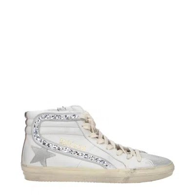 Golden Goose Slide Glitter Sneakers In Silver