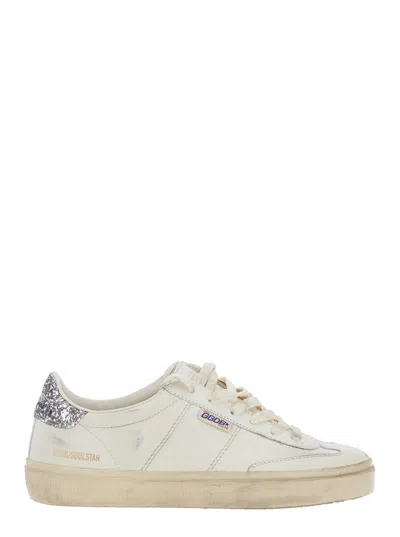 Golden Goose Women Soul-star Nappa Upper Leather Hf Tongue Glitter Heel In White