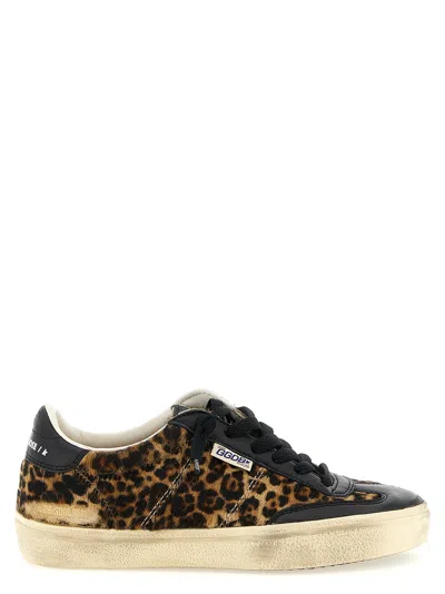 Golden Goose Soul Star Leopard Mini Sneakers For Women In Brown