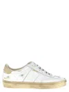 Golden Goose Minimalist White Leather Sneakers With Textured Heel In White
