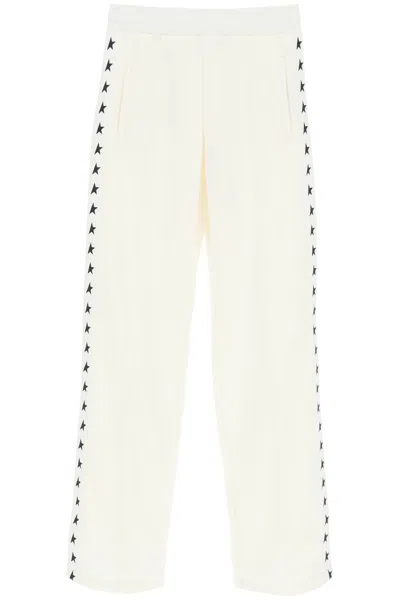 GOLDEN GOOSE WOMEN'S STAR BAND TRACK PANTS IN WHITE FOR SS24